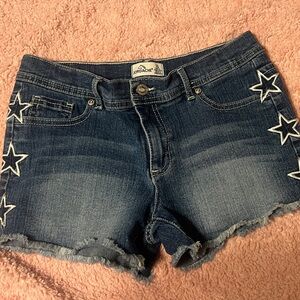 Jordache Dark Blue Star-Patterned Jean Shorts Y2K Size 16